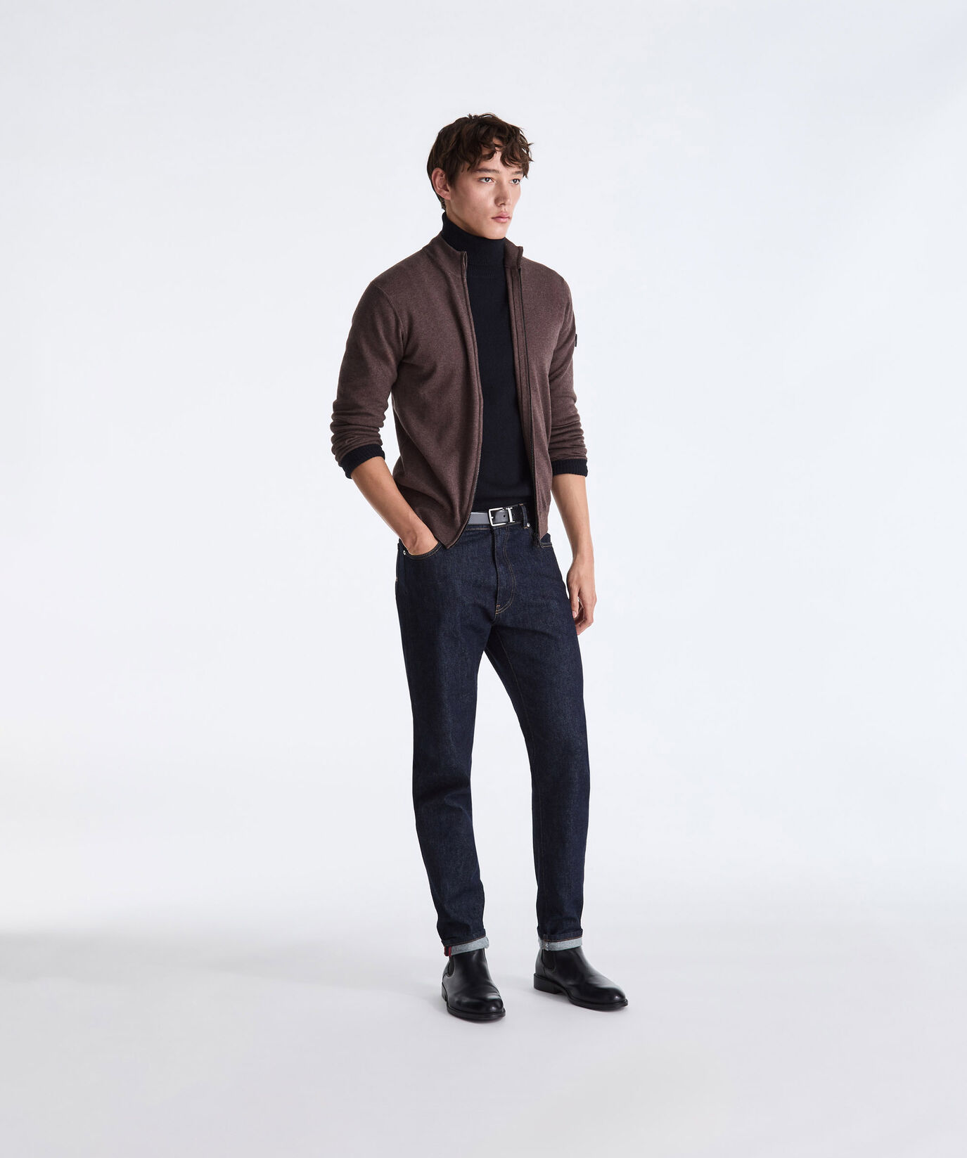 Wool and Cotton Blend Sweater with Central Zip  Peuterey - large image number 0