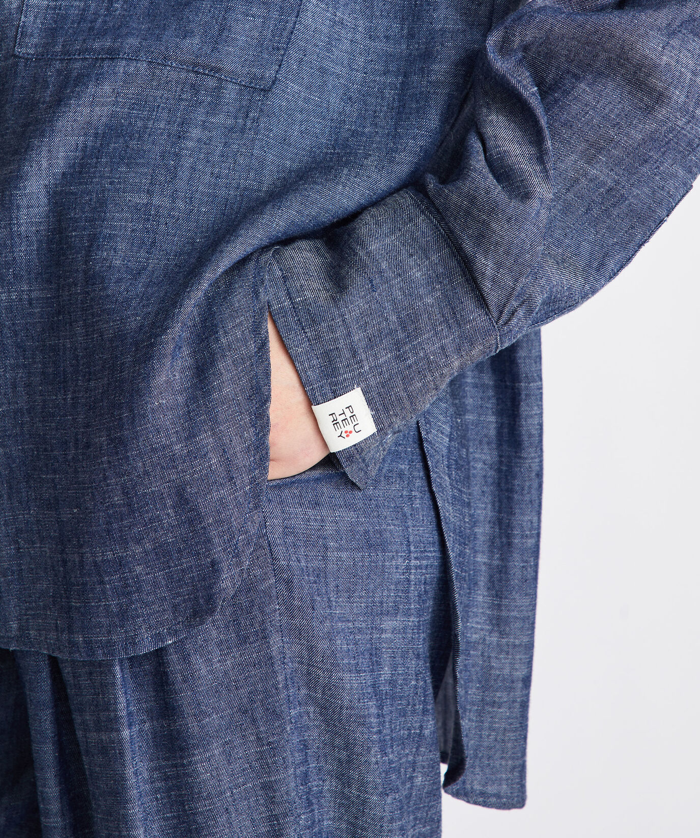 Chemise oversize en denim de lin m&eacute;lang&eacute;  Peuterey - large