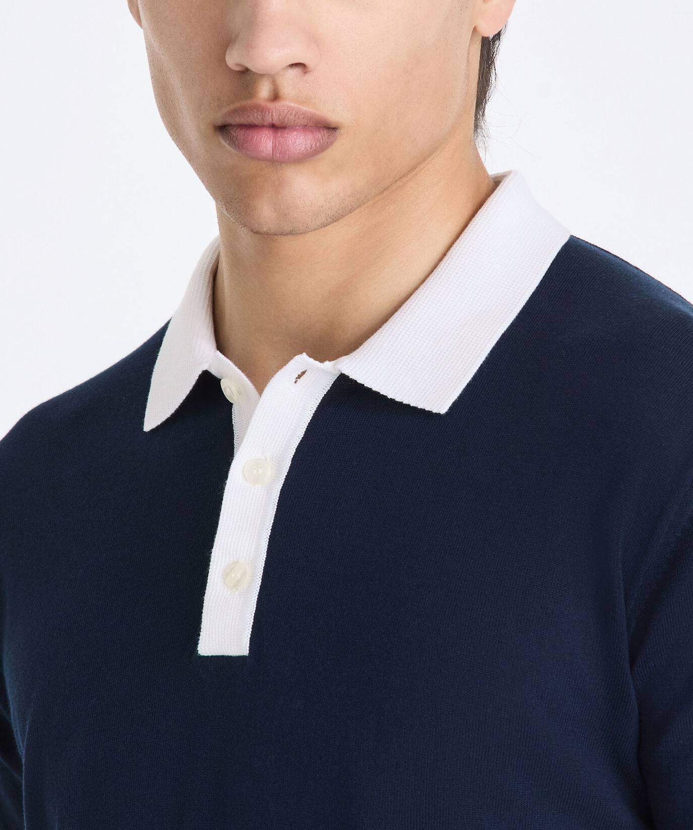 Polo en tricot de coton avec d&eacute;tails contrast&eacute;s  Peuterey - large