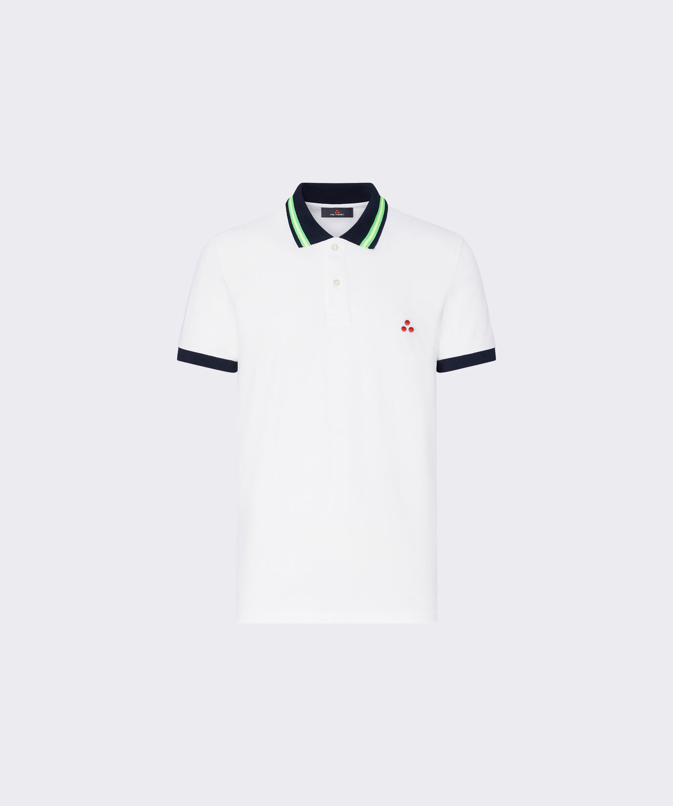 Polo en piqu&eacute; de coton stretch avec d&eacute;tails fluo  Peuterey - large