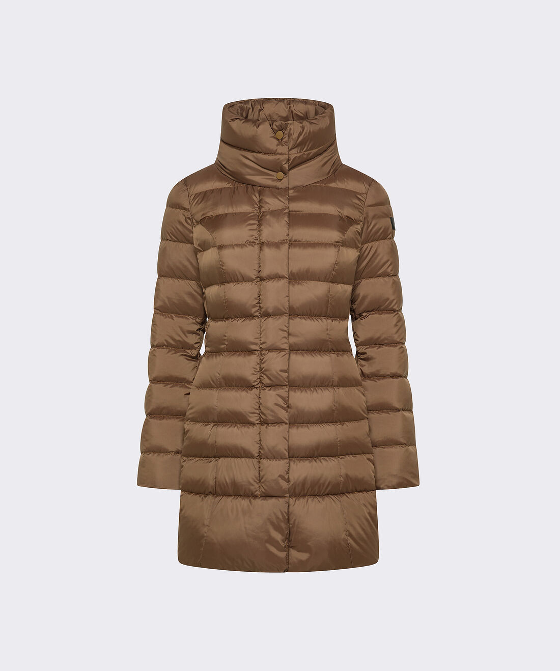 PEUTEREY ブラウン ダウンジャケット 42 BROWN Long Slim Fit High Collar Down jacket for Women | Peuterey