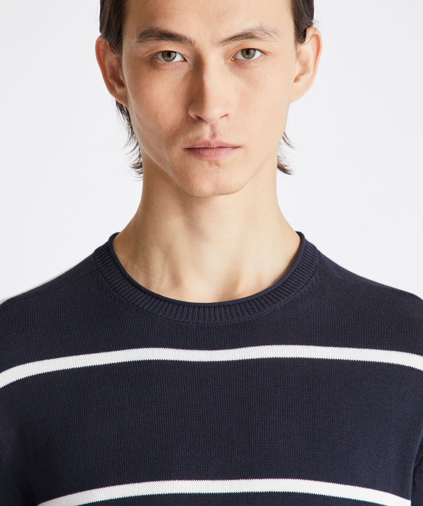Maglia girocollo in tricot di cotone a righe  Peuterey - large