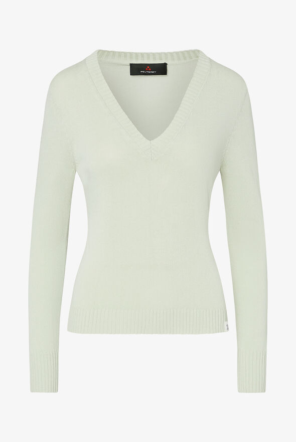 Pull tricot avec col en V en viscose m&eacute;lang&eacute;e  Peuterey - still-fondo-neutro