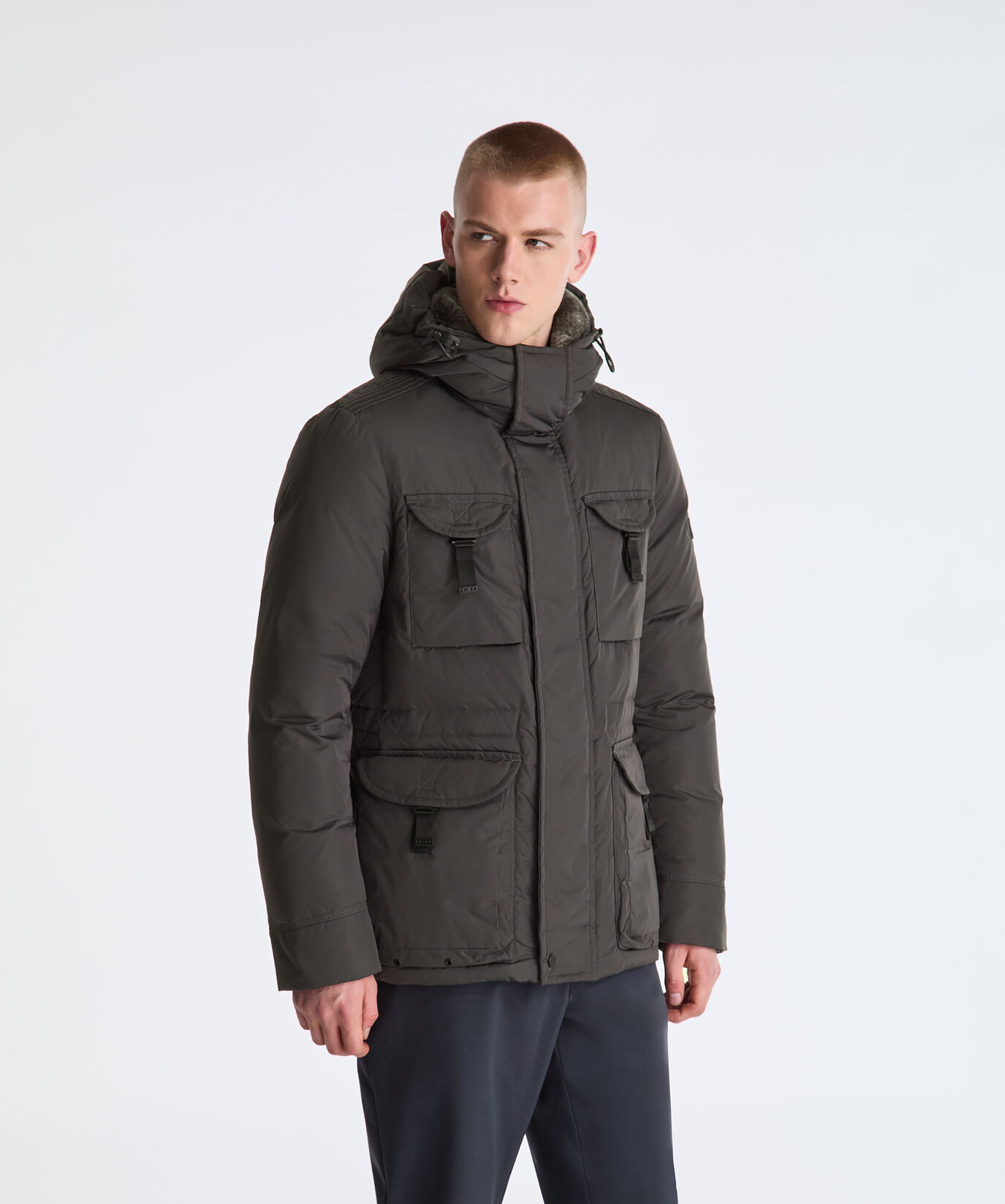 Taffeta Field Jacket with Fur Hood  Peuterey - large image number 1