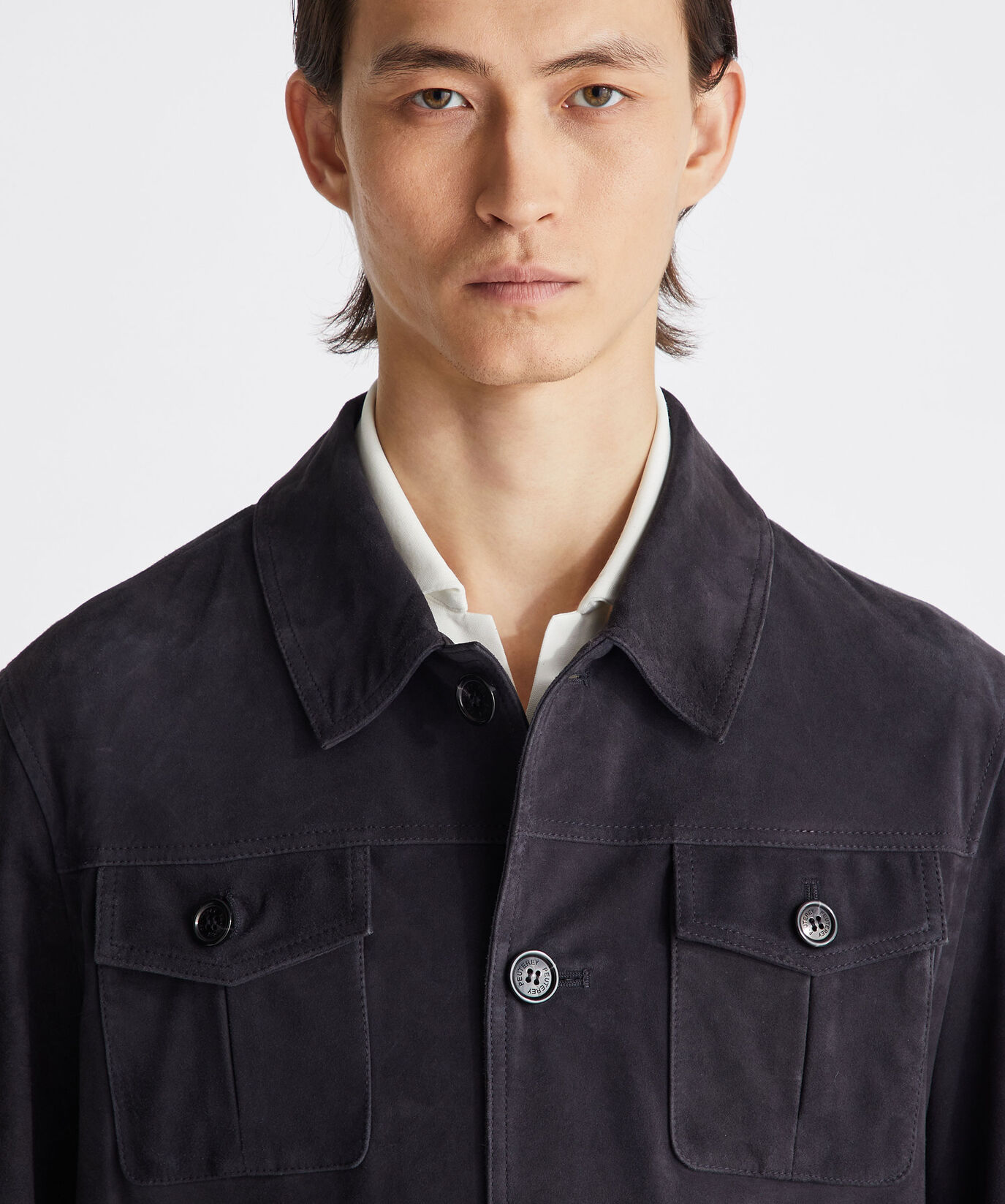 Suede jacket with horn effect buttons  Peuterey - large image number 2