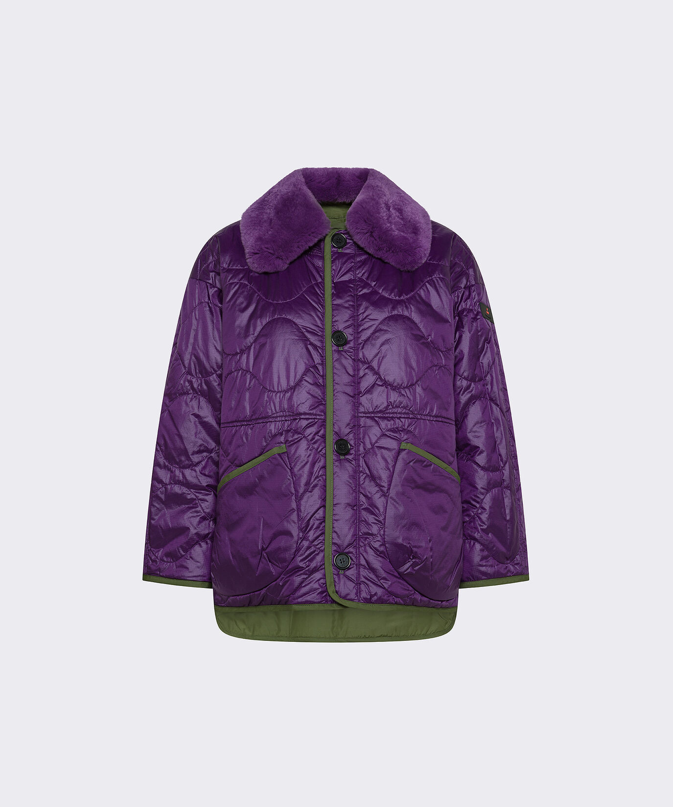 Beidseitig tragbare Jacke mit abnehmbarem Pelzkragen  Peuterey - large