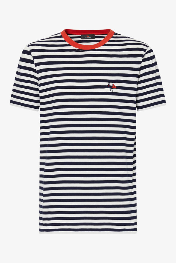 T-shirt ray&eacute; avec col de couleur contrast&eacute;e  Peuterey - still-fondo-neutro