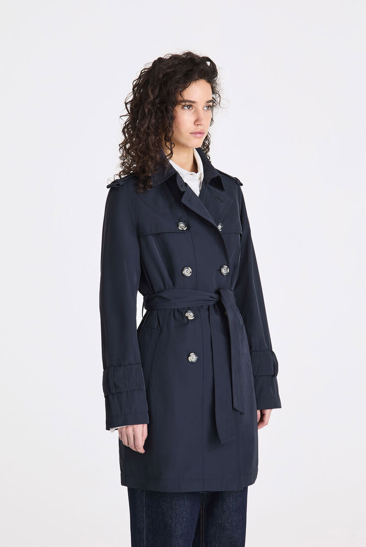 Trench doppiopetto in taffet&agrave; con cintura  Peuterey - medium