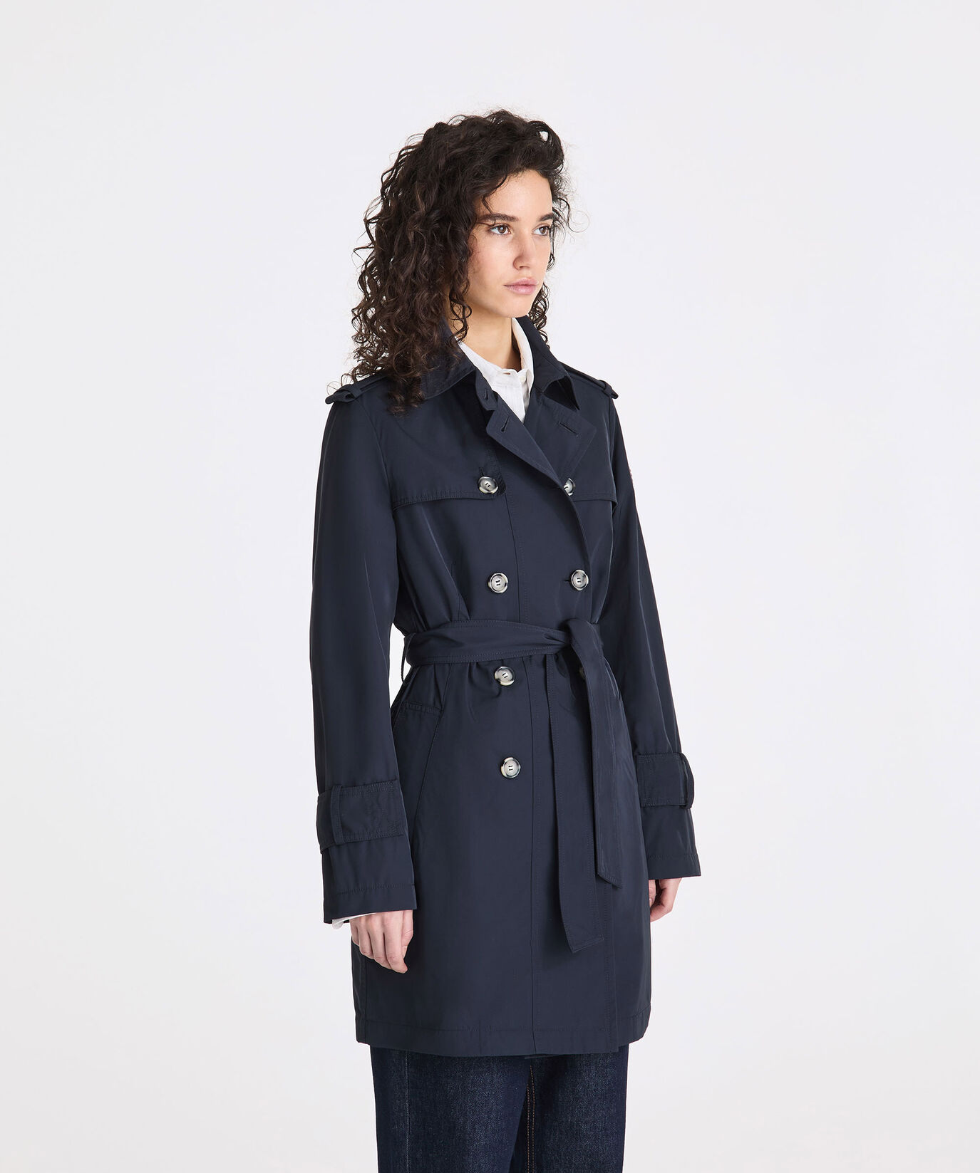 Double-breasted taffeta trench coat with belt  Peuterey - large image number 1