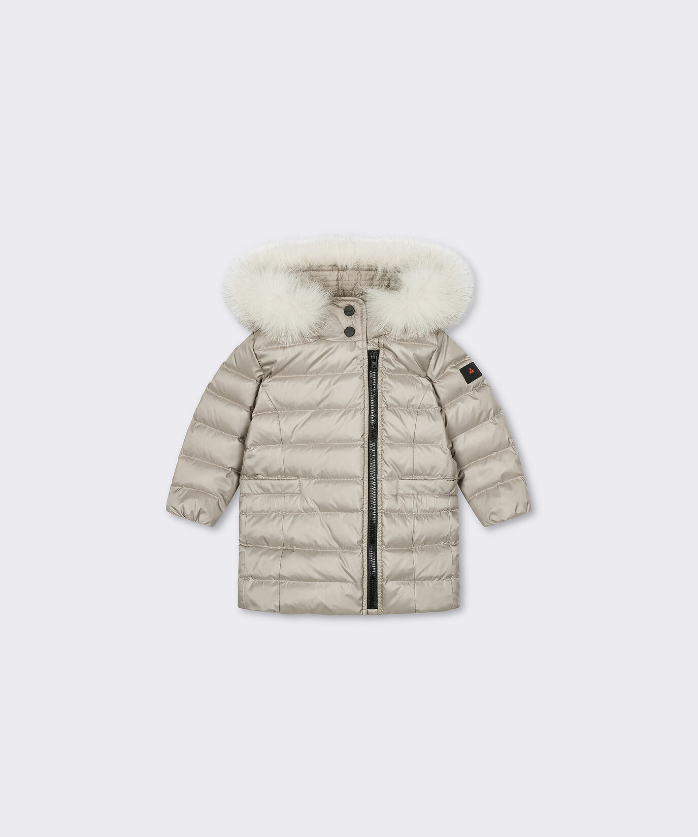 Down Jacket with Asymmetric Zip and Fur  Peuterey - large image number 0