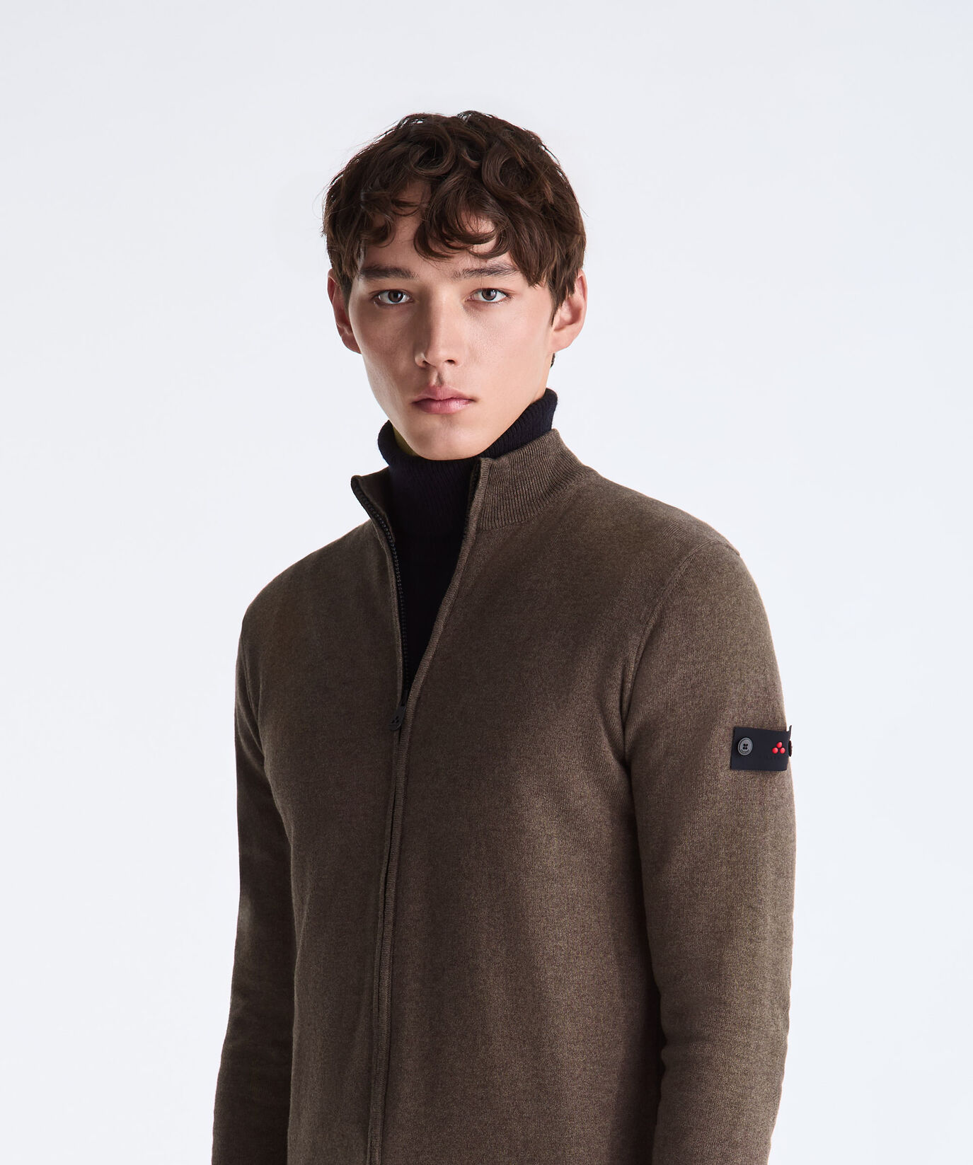 Wool and Cotton Blend Sweater with Central Zip  Peuterey - large image number 4