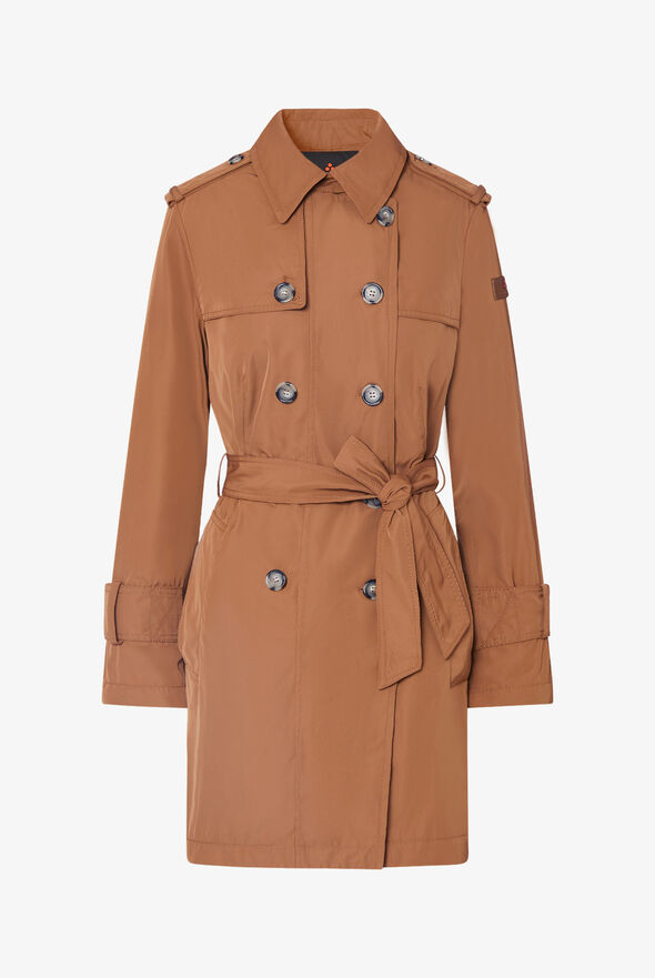 Trench crois&eacute; en taffetas avec ceinture  Peuterey - still-fondo-neutro