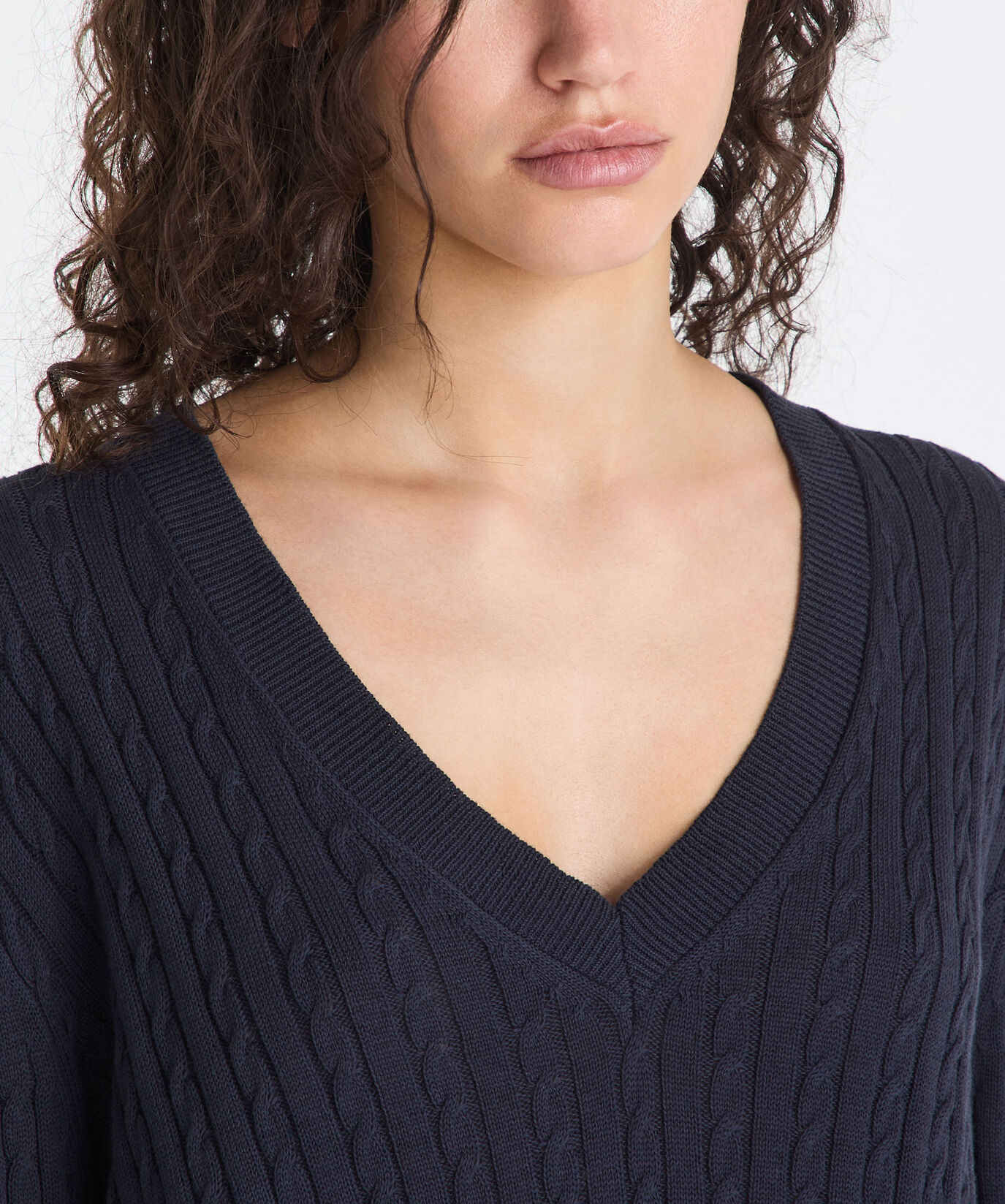 Zopfmuster-Pullover mit V-Ausschnitt  Peuterey - large