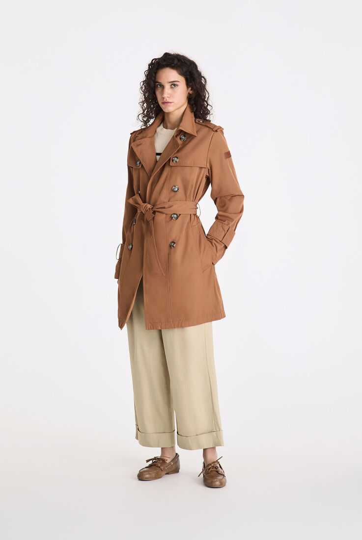 Double-breasted taffeta trench coat with belt  Peuterey - medium