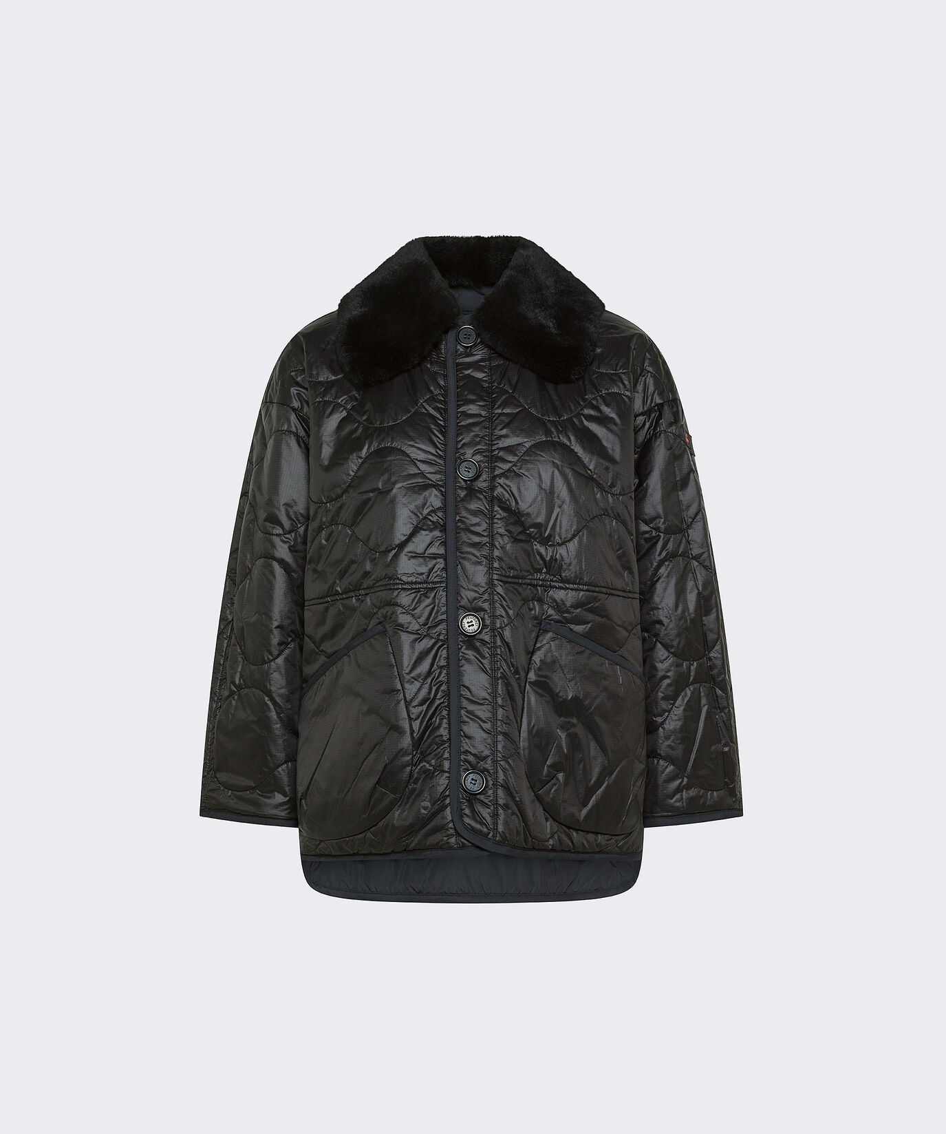 Beidseitig tragbare Jacke mit abnehmbarem Pelzkragen  Peuterey - large