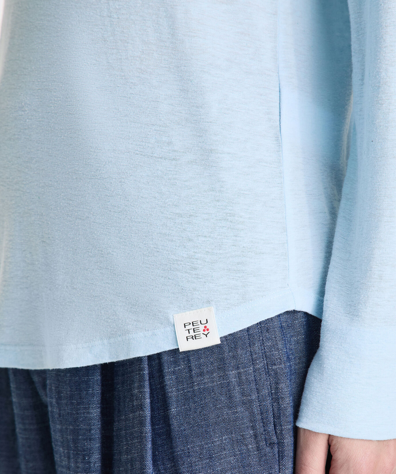 T-shirt &agrave; manches longues en lin m&eacute;lang&eacute;  Peuterey - large