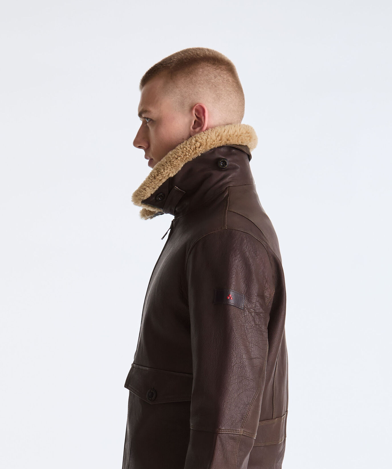 Wool Jersey and Leather Bomber Jacket  Peuterey - large image number 2