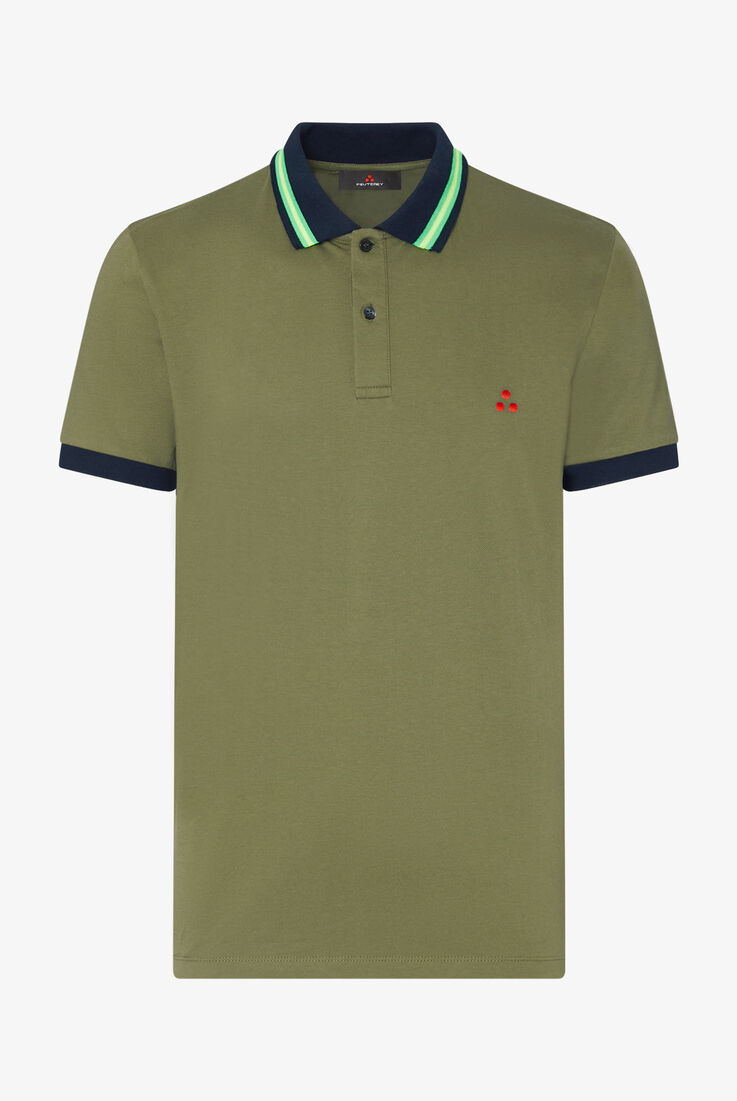 Stretch cotton pique polo shirt with neon details  Peuterey - still-fondo-neutro