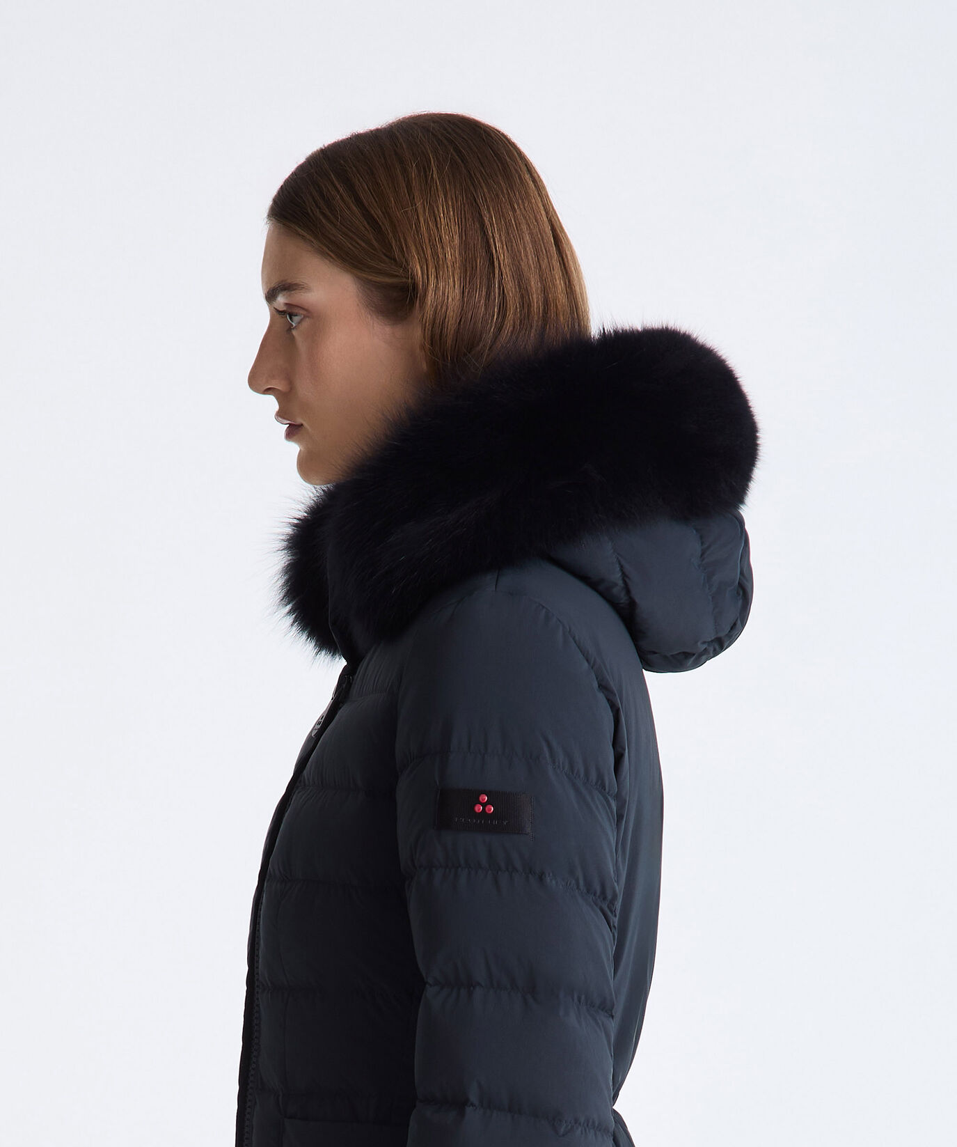 Long Down Jacket with High Collar And Fur Edging  Peuterey - large