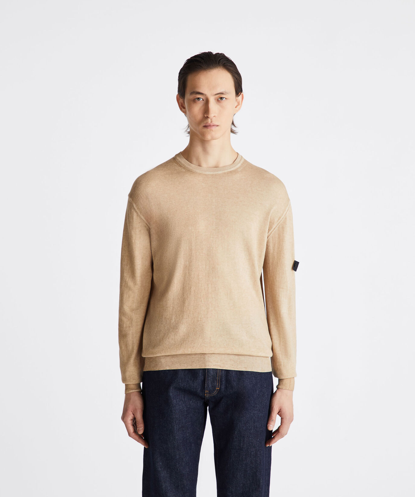 Pull en tricot de coton teint en pi&egrave;ce  Peuterey - large image number 1