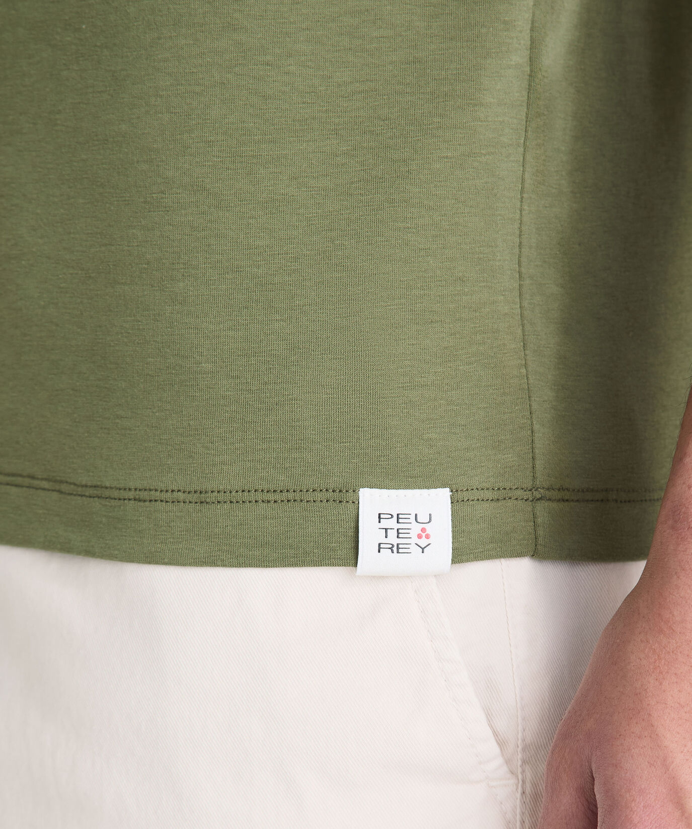 Camiseta de algod&oacute;n el&aacute;stico con logotipo estampado  Peuterey - large