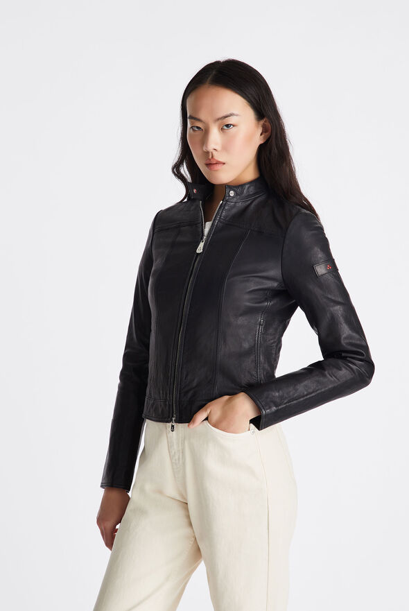 Worn-effect leather biker jacket  Peuterey - medium