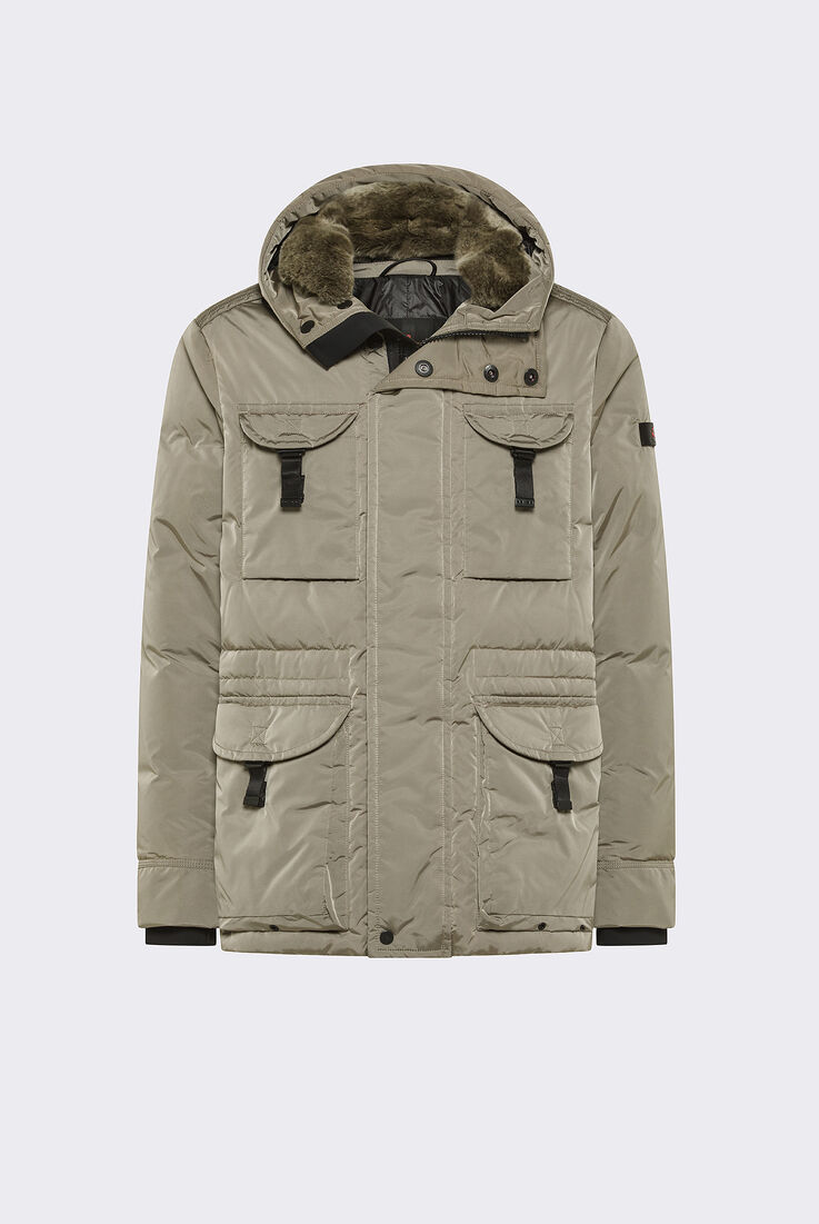 Taffeta Field Jacket with Fur Hood  Peuterey - medium