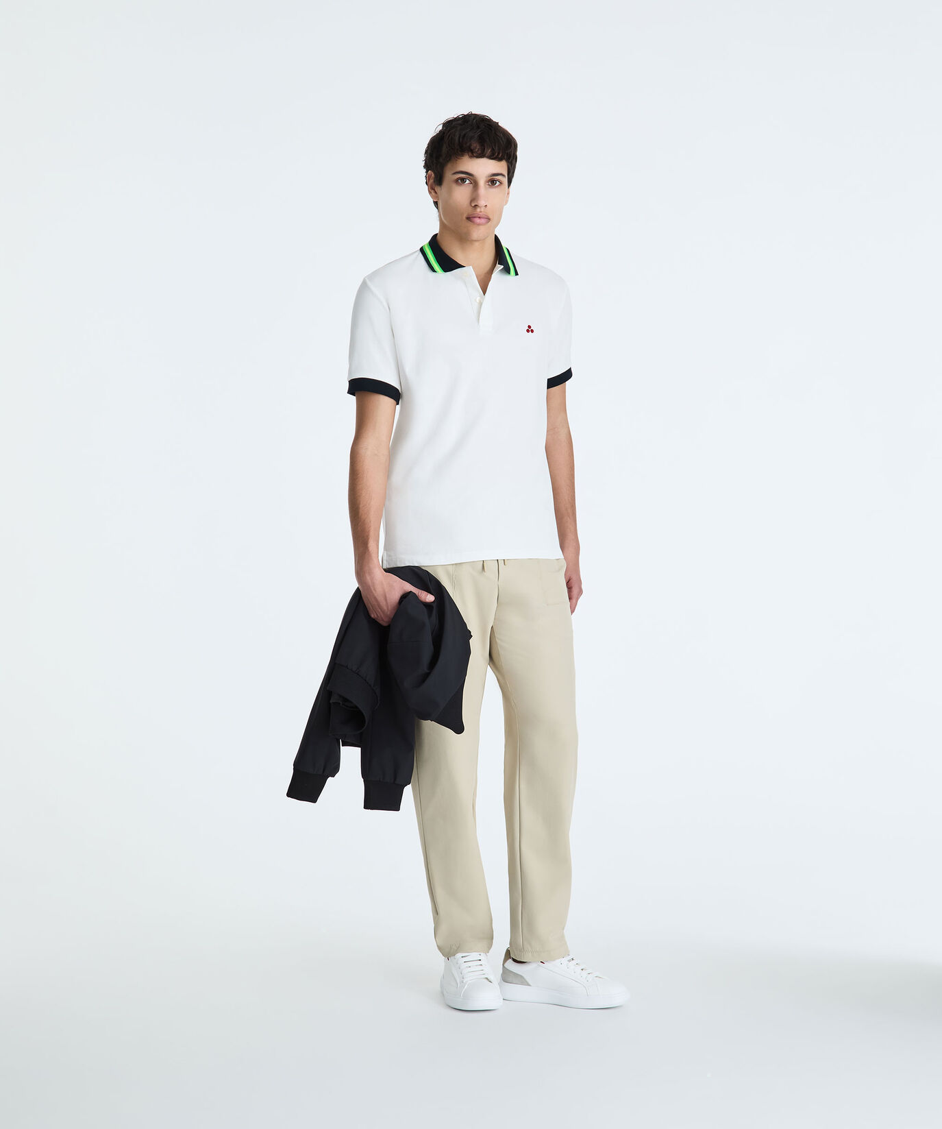 Stretch cotton pique polo shirt with neon details  Peuterey - large image number 0