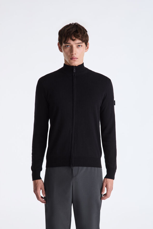 Pull en laine et coton m&eacute;lang&eacute;s, avec fermeture zipp&eacute;e centrale  Peuterey - medium