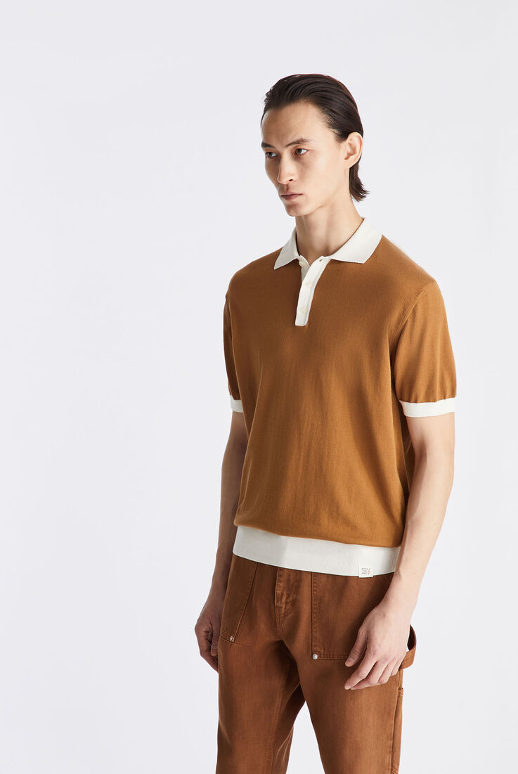 Cotton knit polo shirt with contrasting details  Peuterey - medium