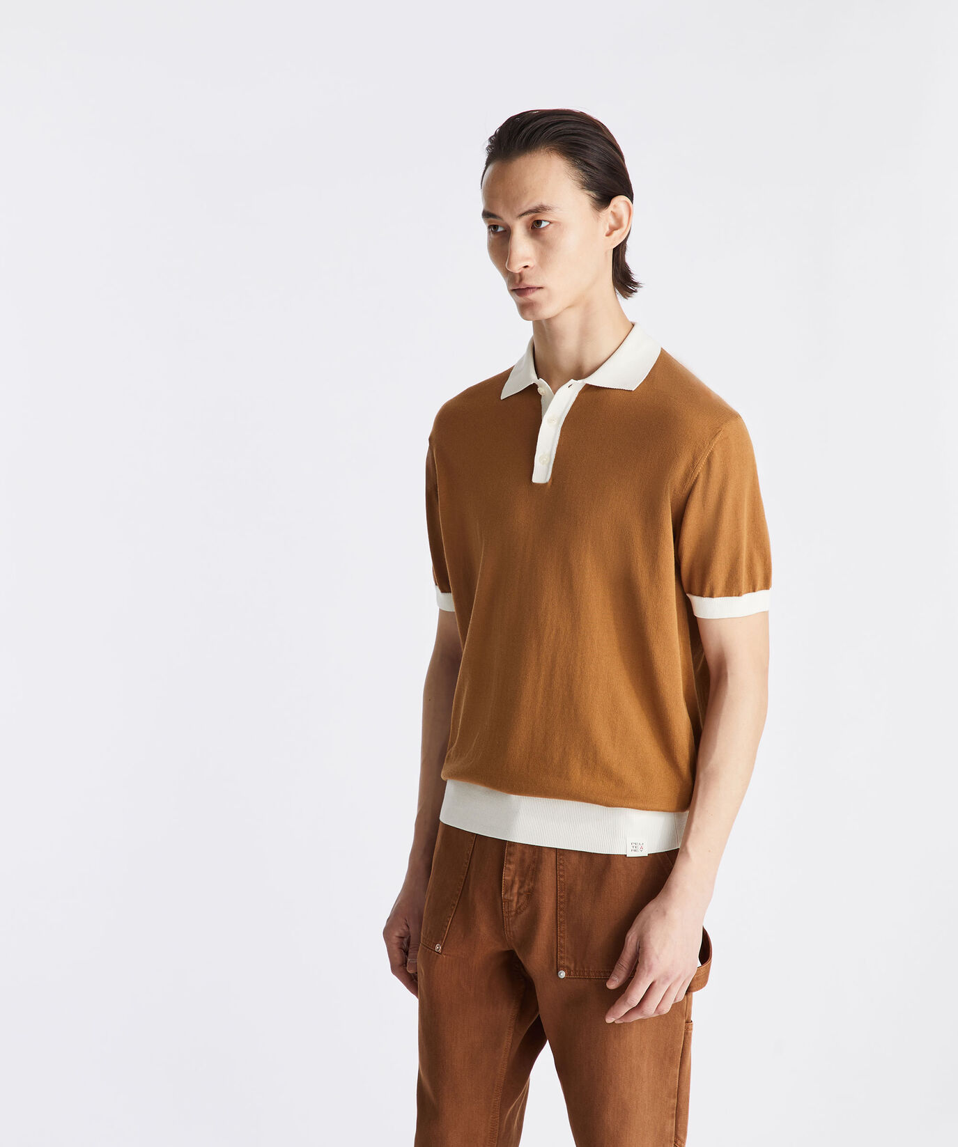 Cotton knit polo shirt with contrasting details  Peuterey - large image number 1