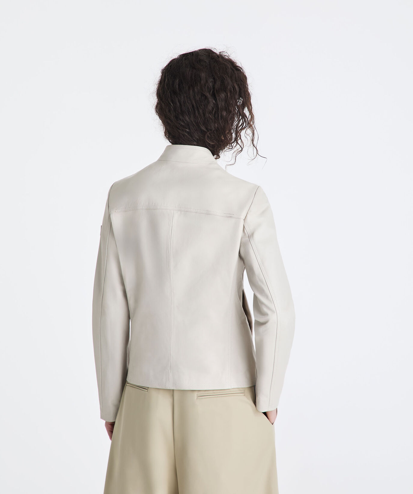 Kurze Bikerjacke aus gef&auml;rbtem Nappaleder  Peuterey - large