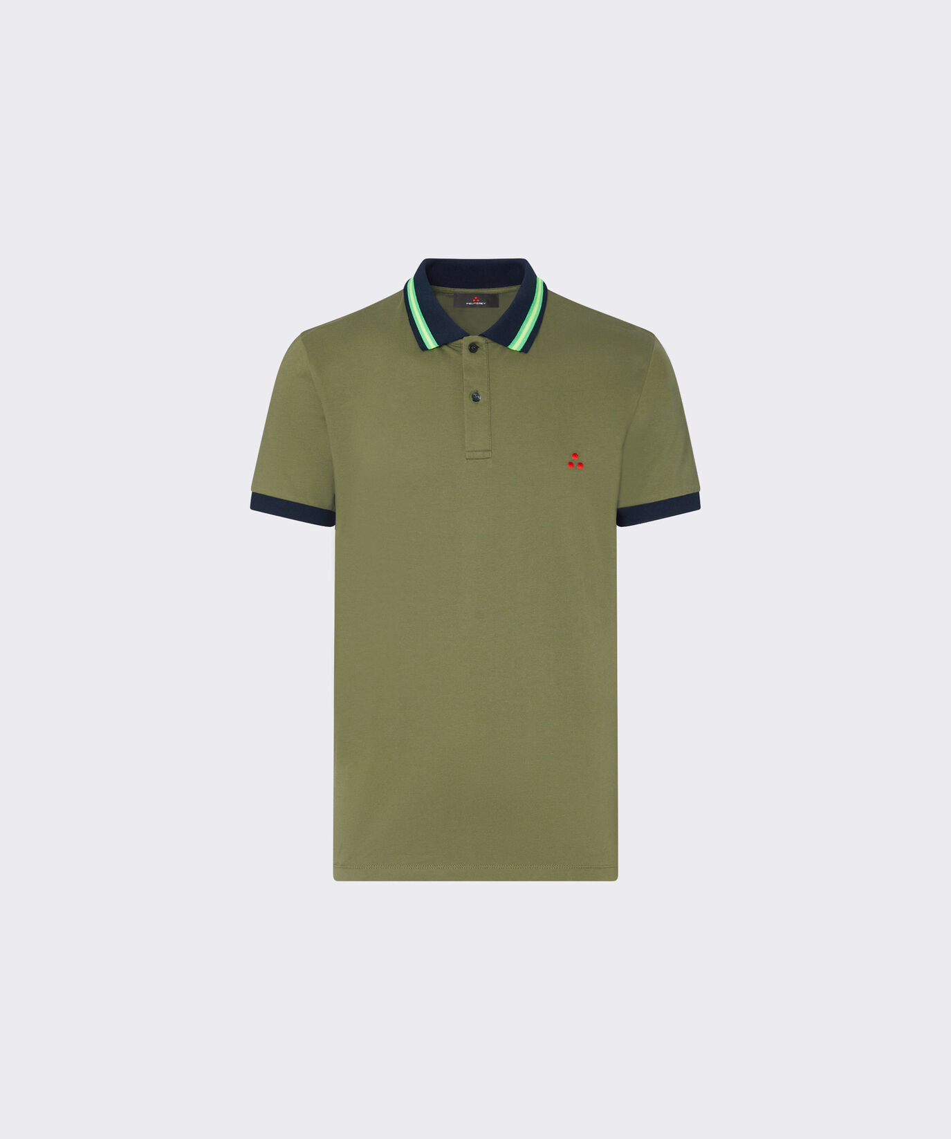 Stretch cotton pique polo shirt with neon details  Peuterey - large