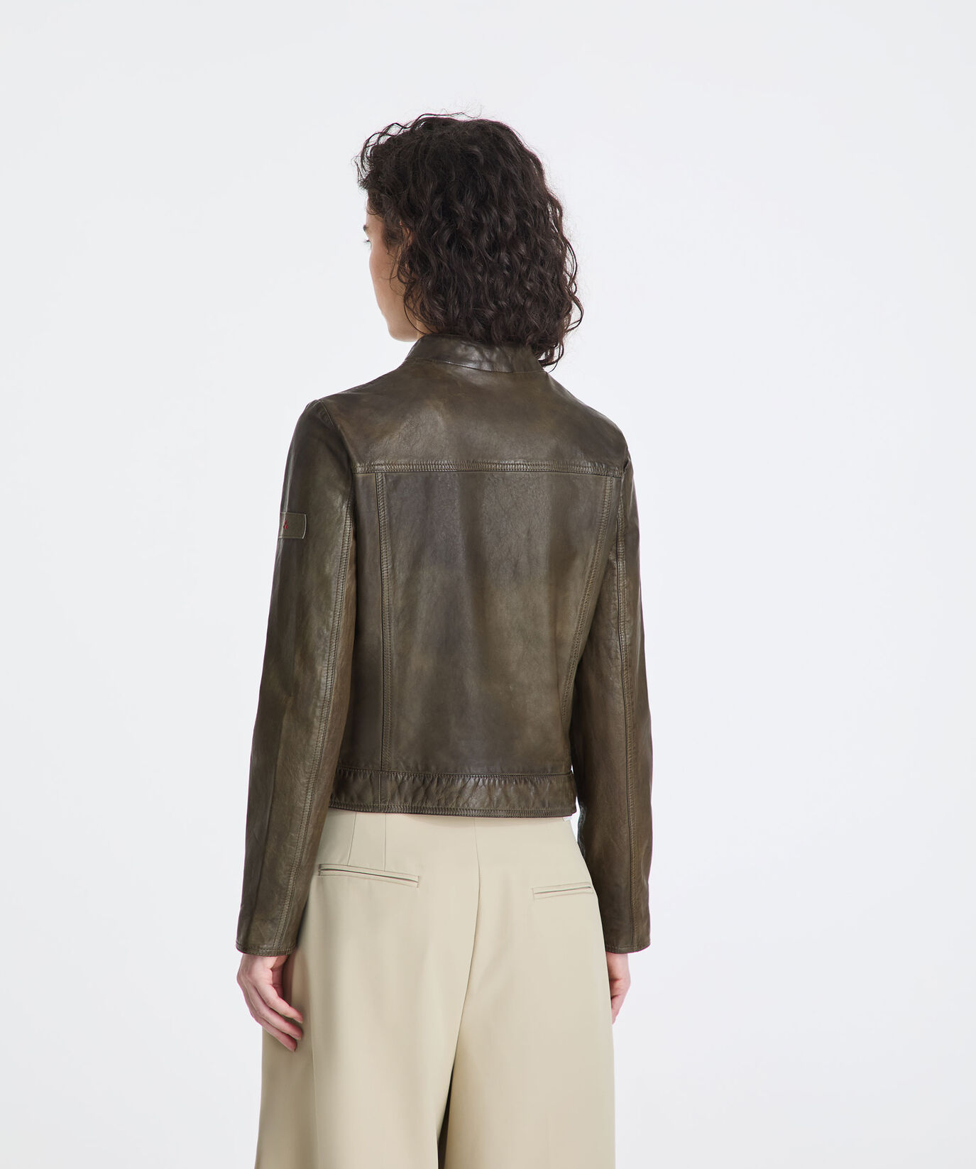 Worn-effect leather biker jacket  Peuterey - large