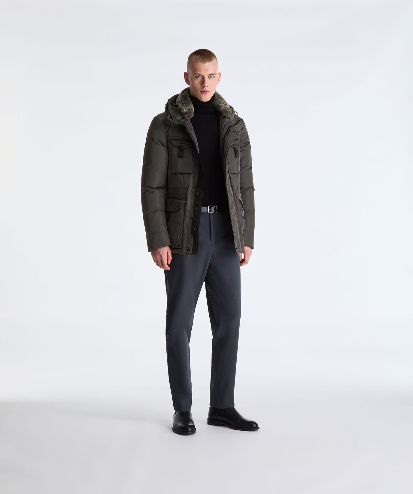 Taffeta Field Jacket with Fur Hood  Peuterey - large image number 0