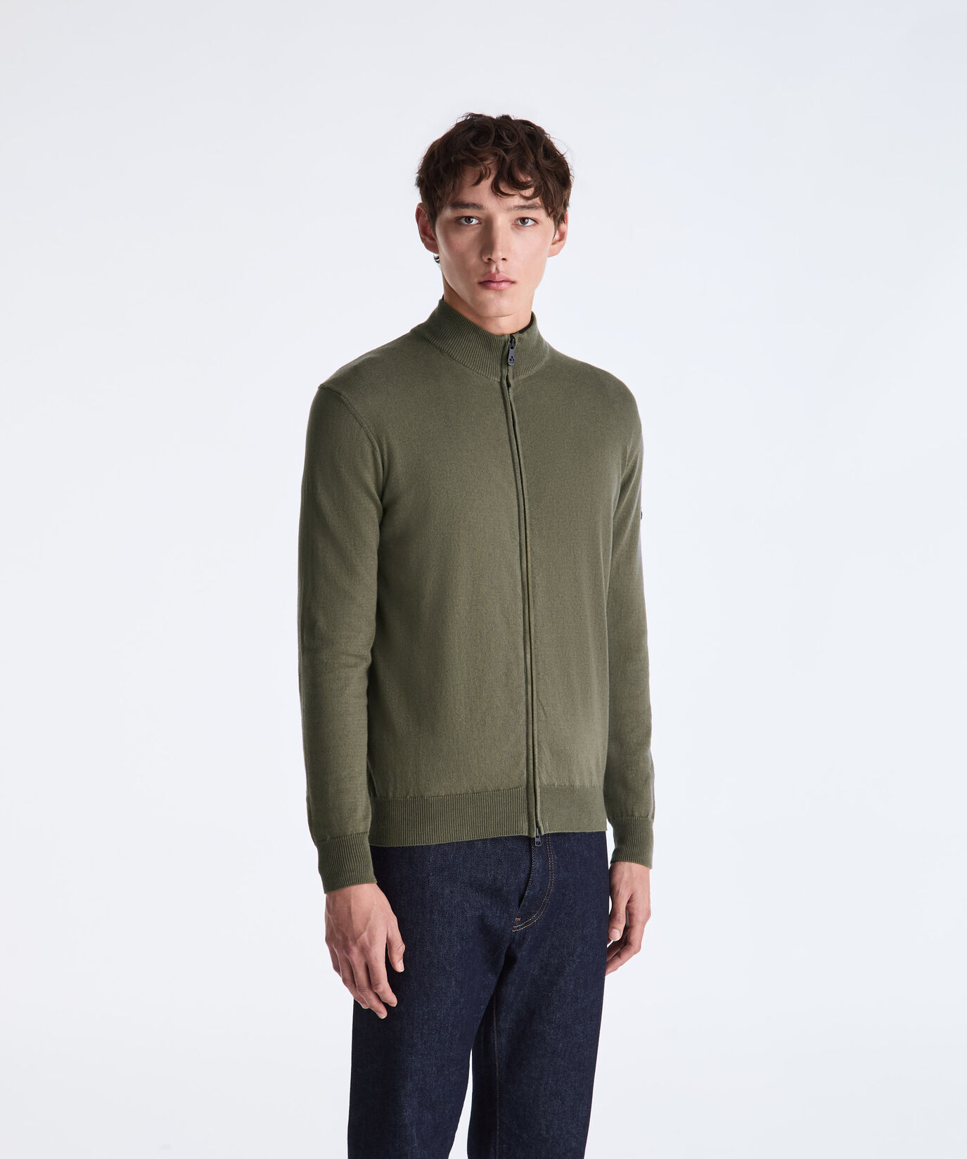 Wool and Cotton Blend Sweater with Central Zip  Peuterey - large image number 1