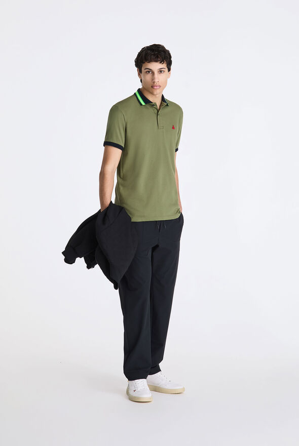 Polo en piqu&eacute; de coton stretch avec d&eacute;tails fluo  Peuterey - medium