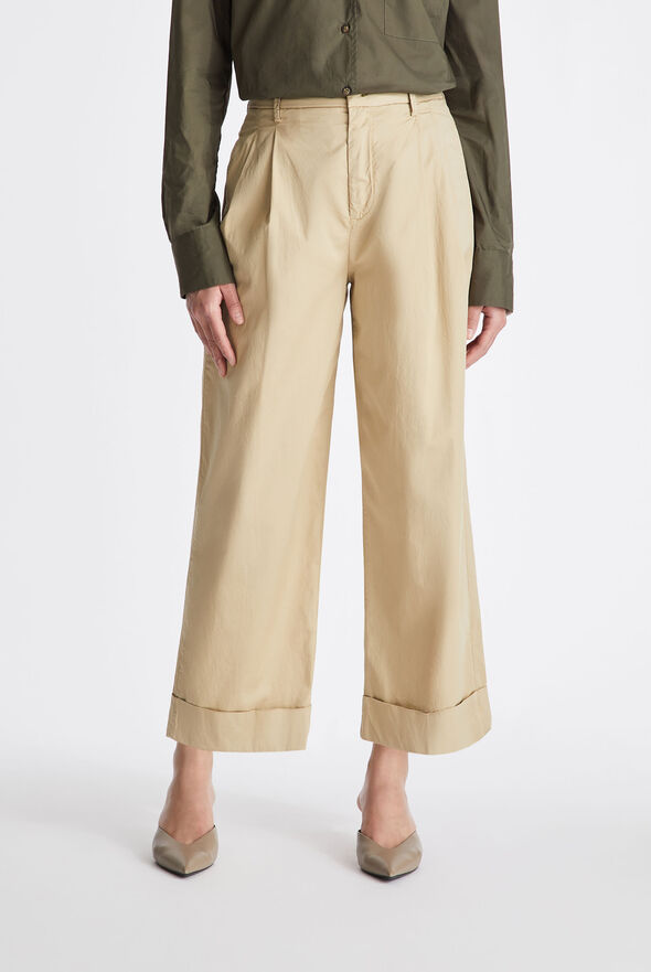 High-waisted cotton poplin trousers  Peuterey - medium