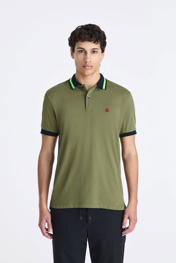 Stretch cotton pique polo shirt with neon details  Peuterey - medium