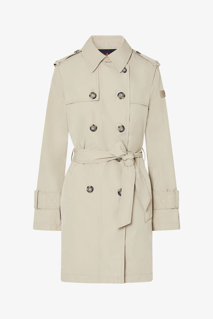 Double-breasted taffeta trench coat with belt  Peuterey - still-fondo-neutro