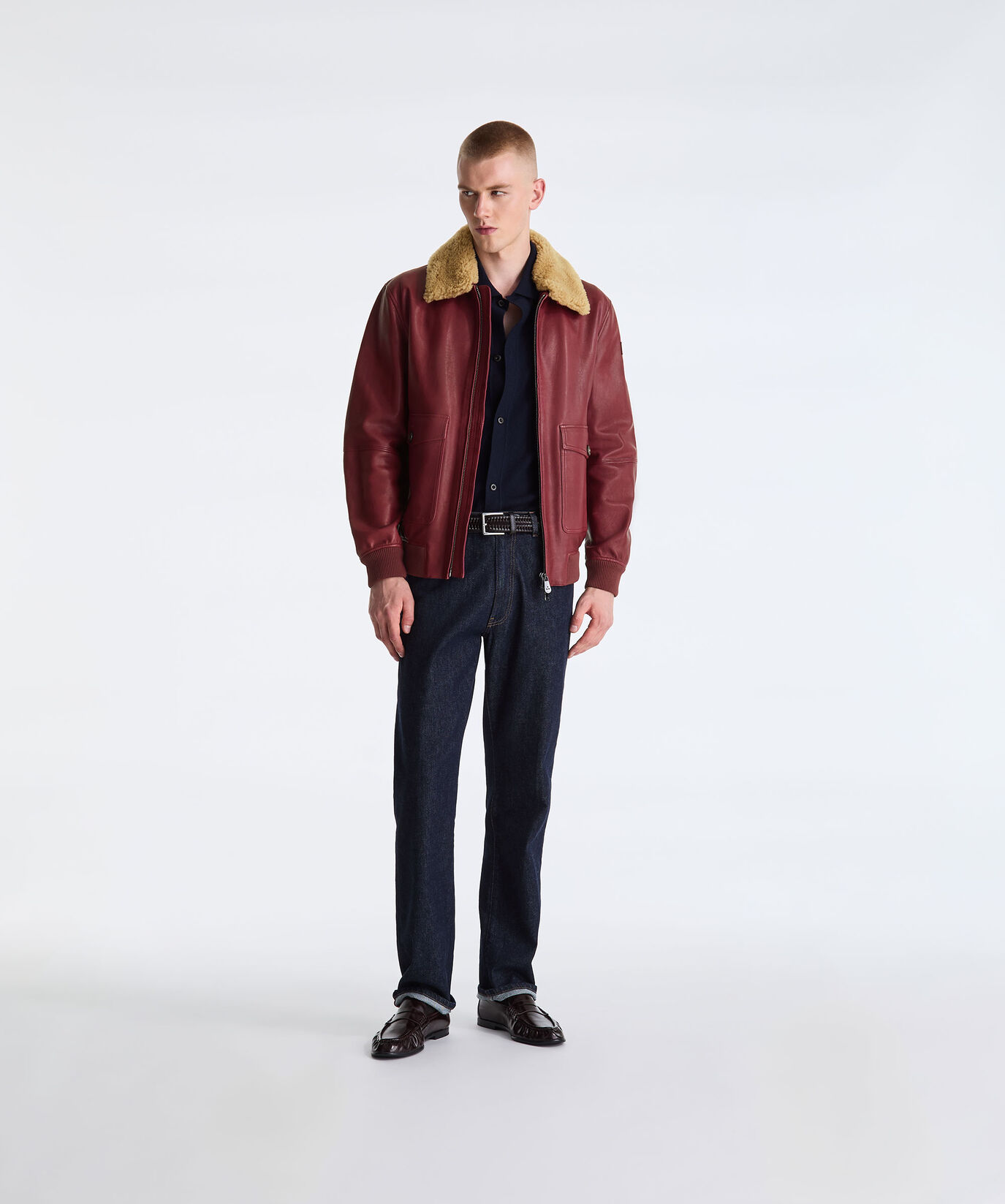 Bomberjacke aus Leder und Wolljersey  Peuterey - large image number 0