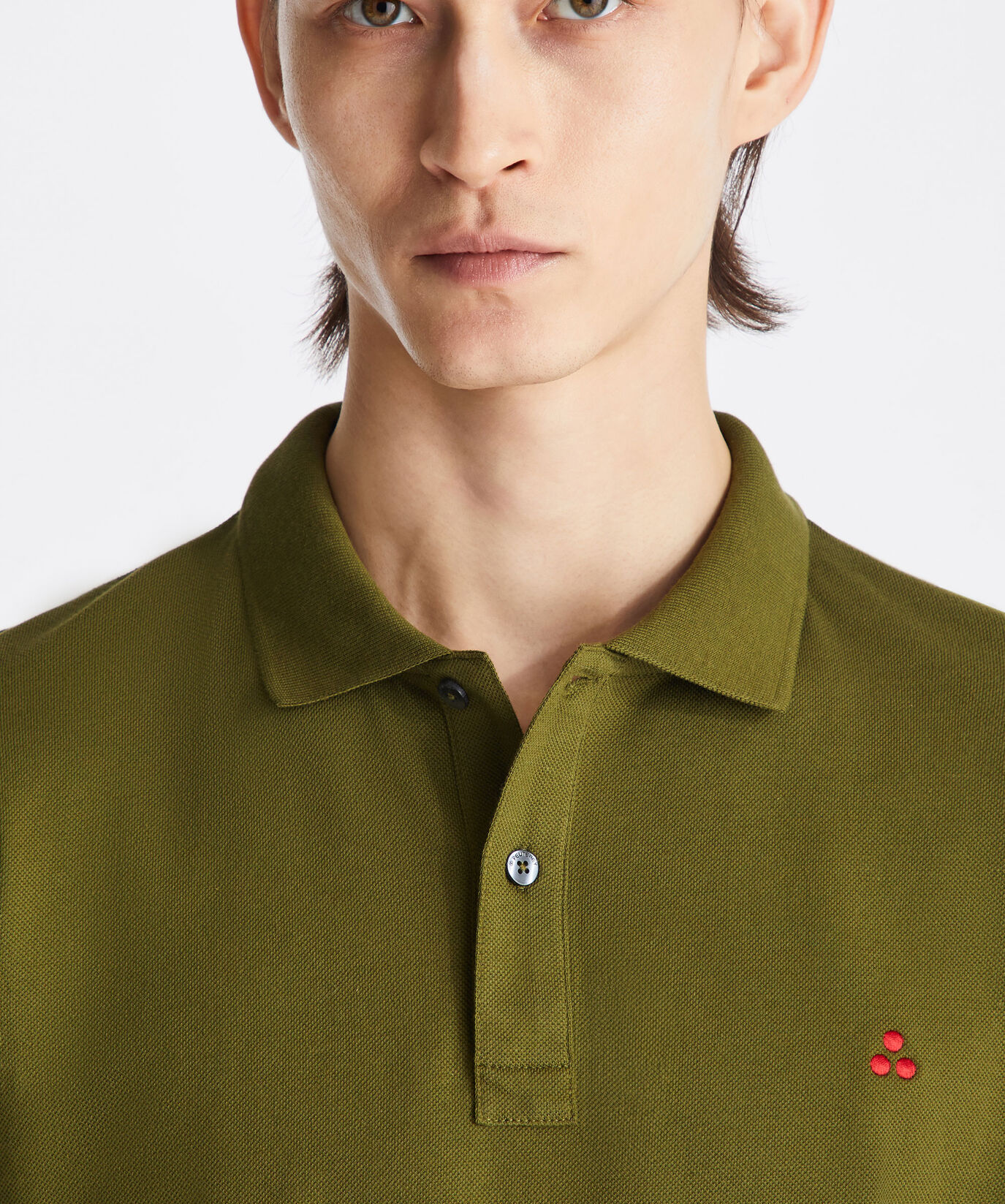 Cotton pique polo shirt with embroidered logo  Peuterey - large image number 2