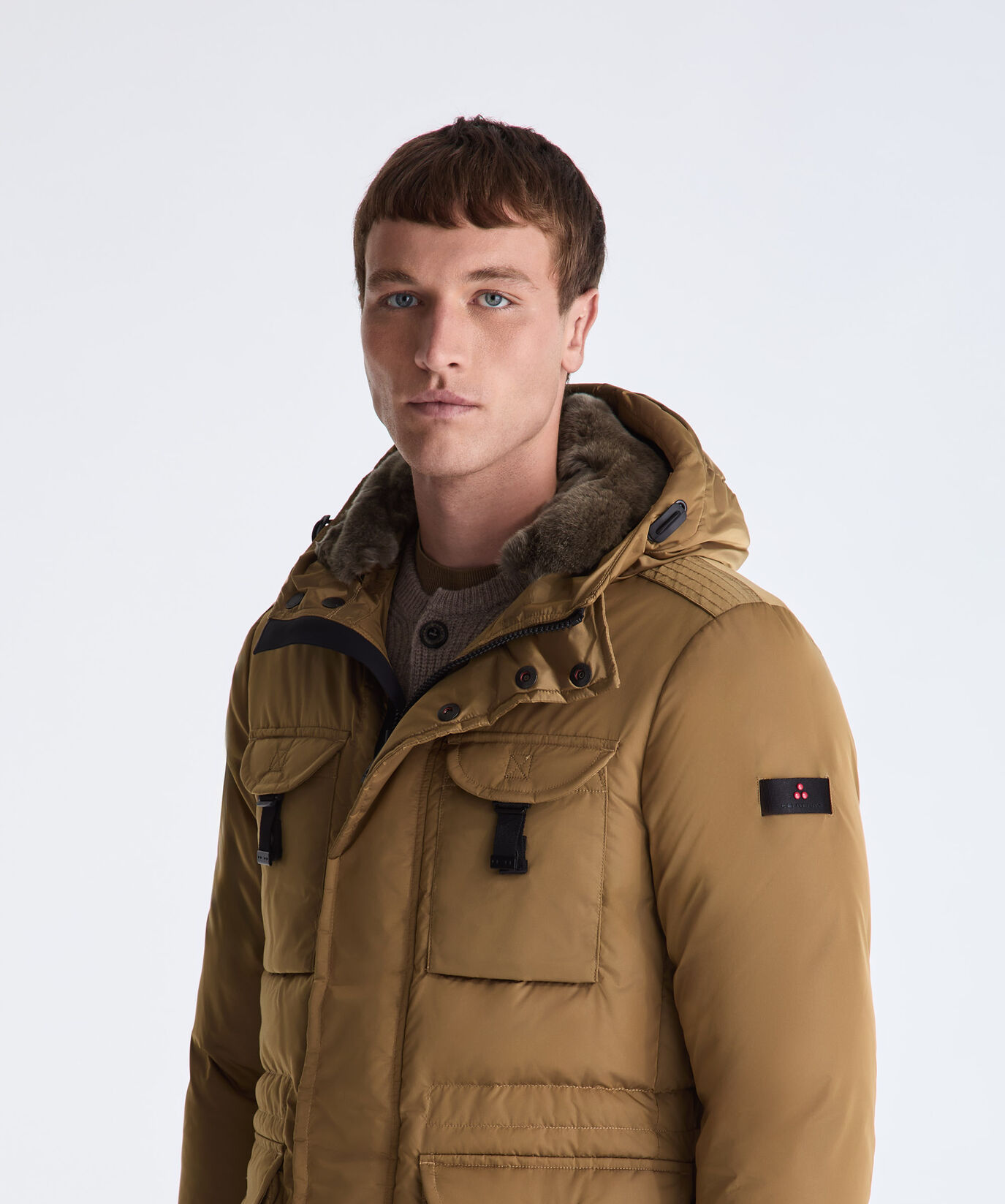 Taffeta Field Jacket with Fur Hood  Peuterey - large