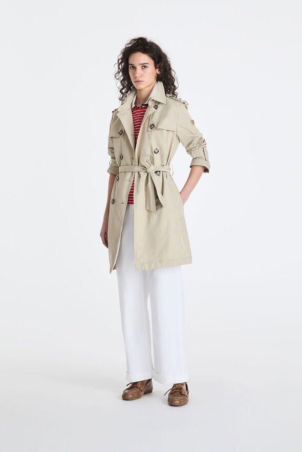 Trench crois&eacute; en taffetas avec ceinture  Peuterey - medium