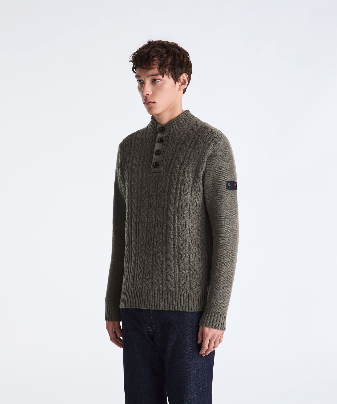 Cable-knit Sweater with Buttons  Peuterey - large image number 1