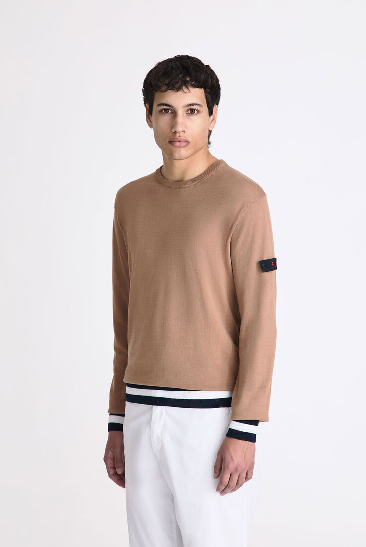 Pull en tricot de coton avec d&eacute;tails contrast&eacute;s  Peuterey - medium