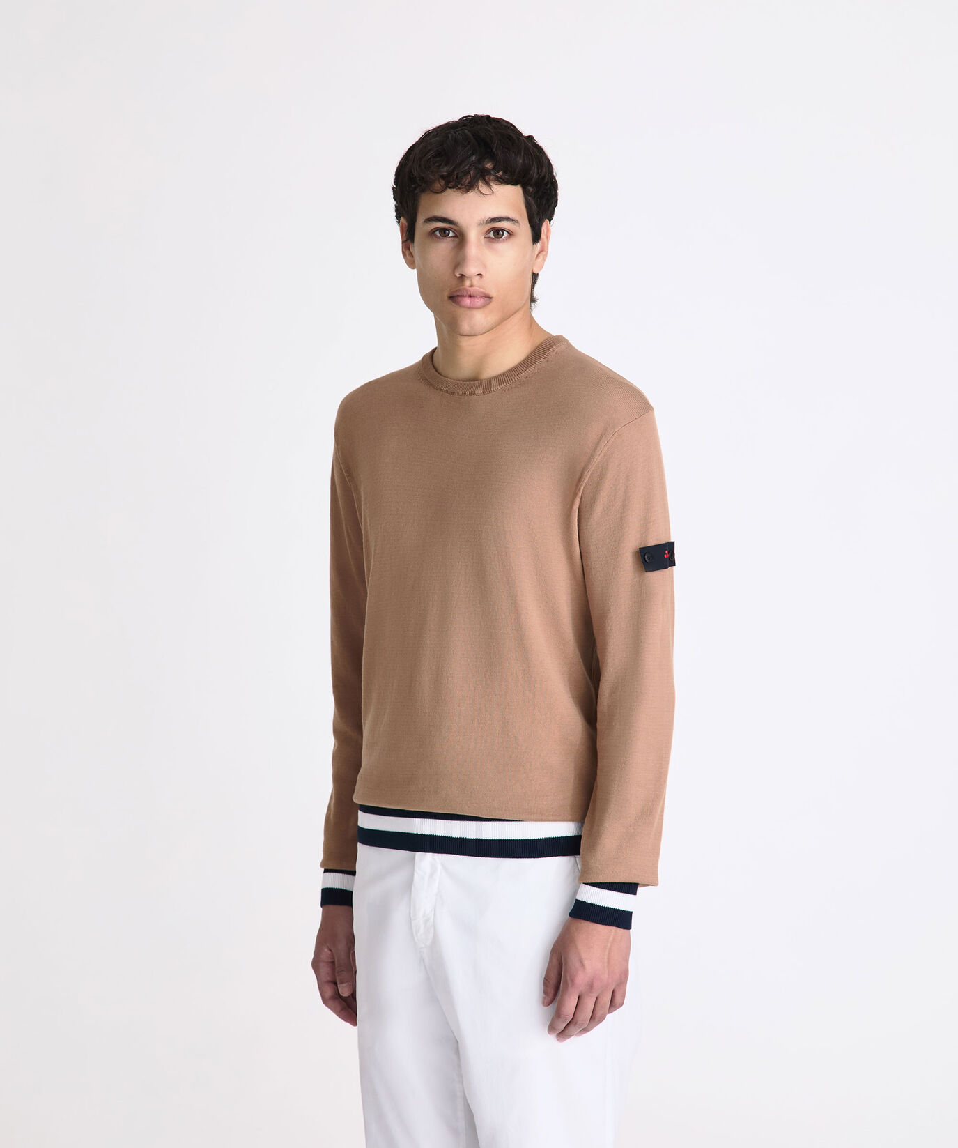 Cotton knit sweater with contrasting details  Peuterey - large image number 1