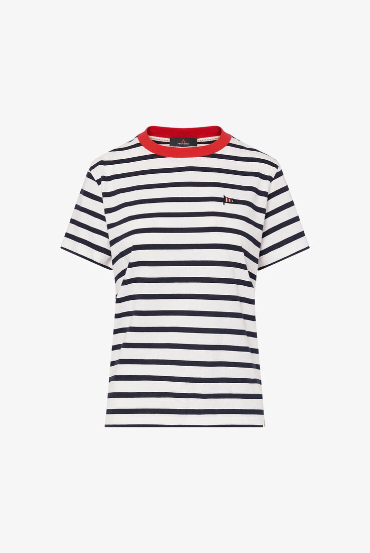 T- shirt a righe con collo in contrasto colore  Peuterey - still-fondo-neutro