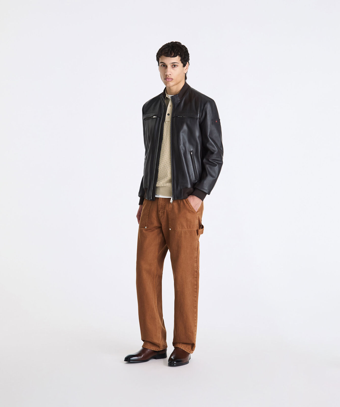 Leather jacket with chest pockets  Peuterey - large image number 0