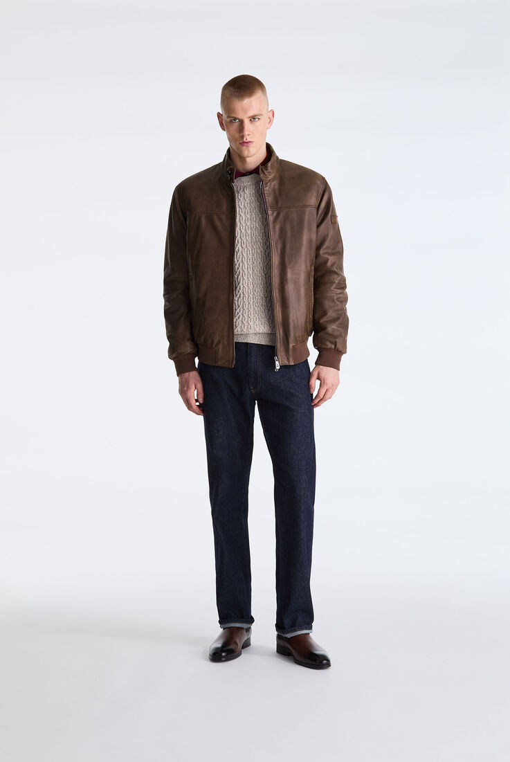 Aged Leather Bomber Jacket  Peuterey - medium